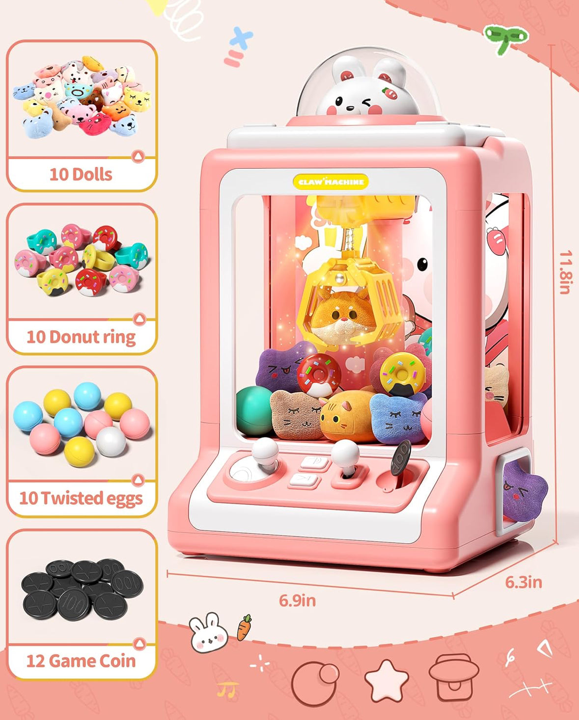 Máquina de garra agarra peluches