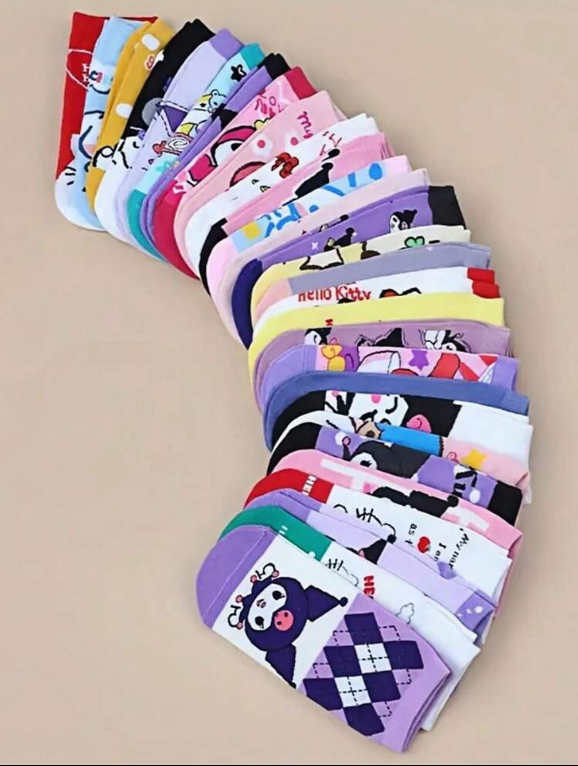 15 pares de soquetes sanrio