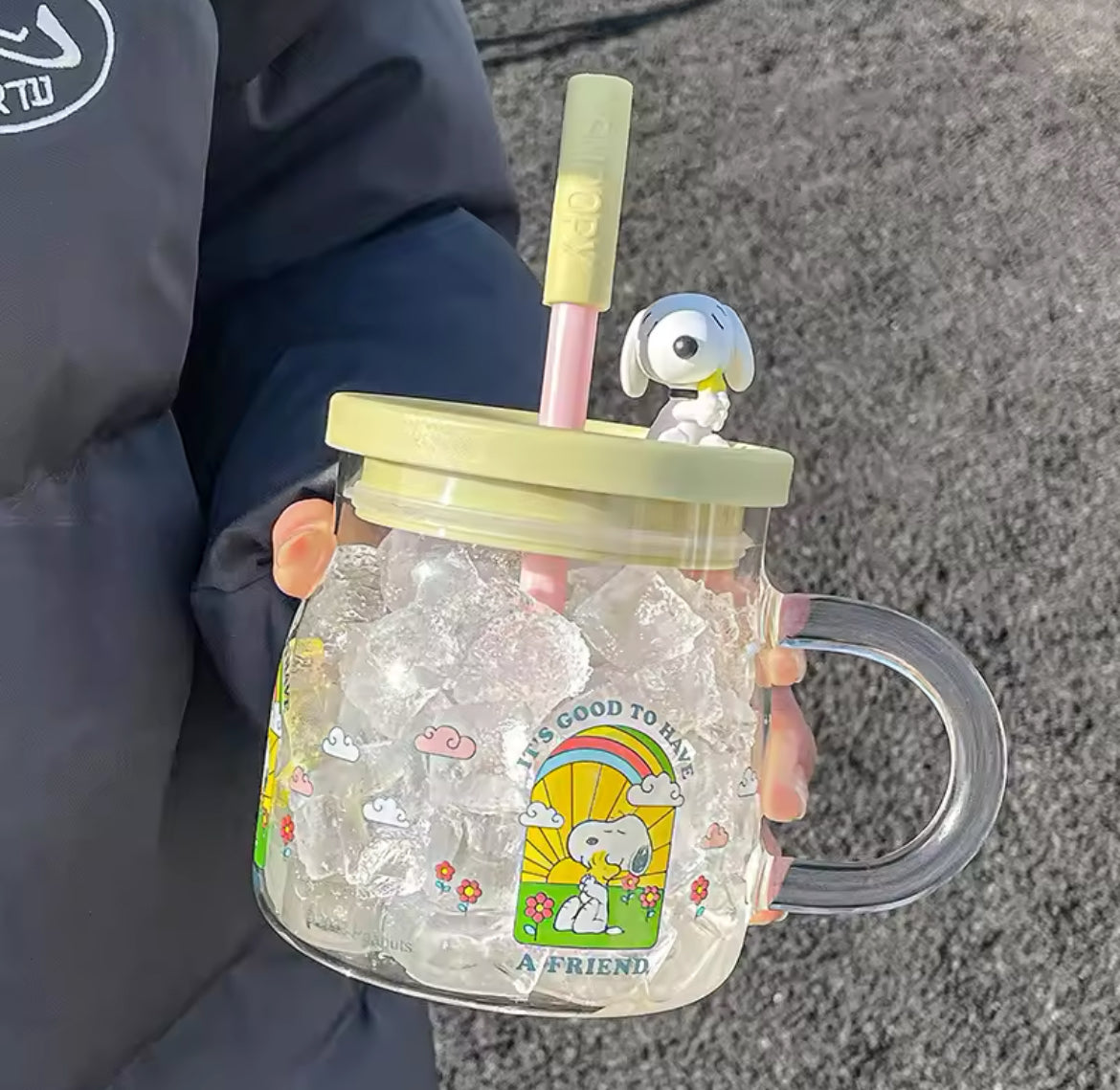 Vaso snoopy con tapa