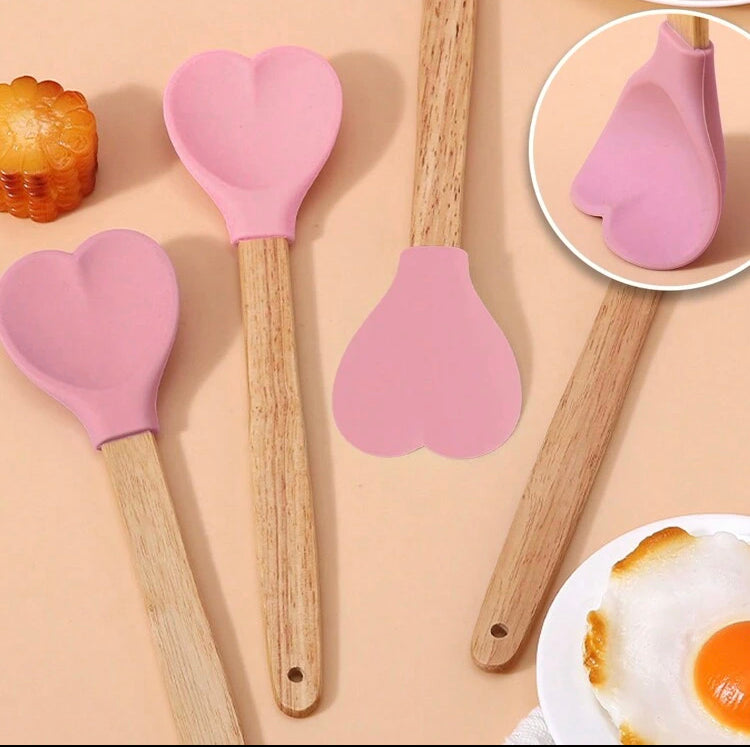 Espatula de silicona en forma de corazón