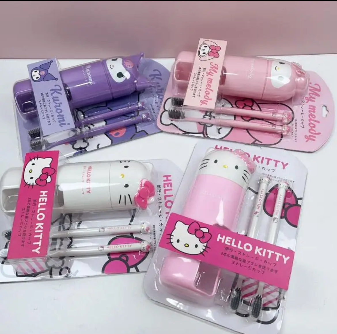 Set cepillo de dientes con vaso sanrio