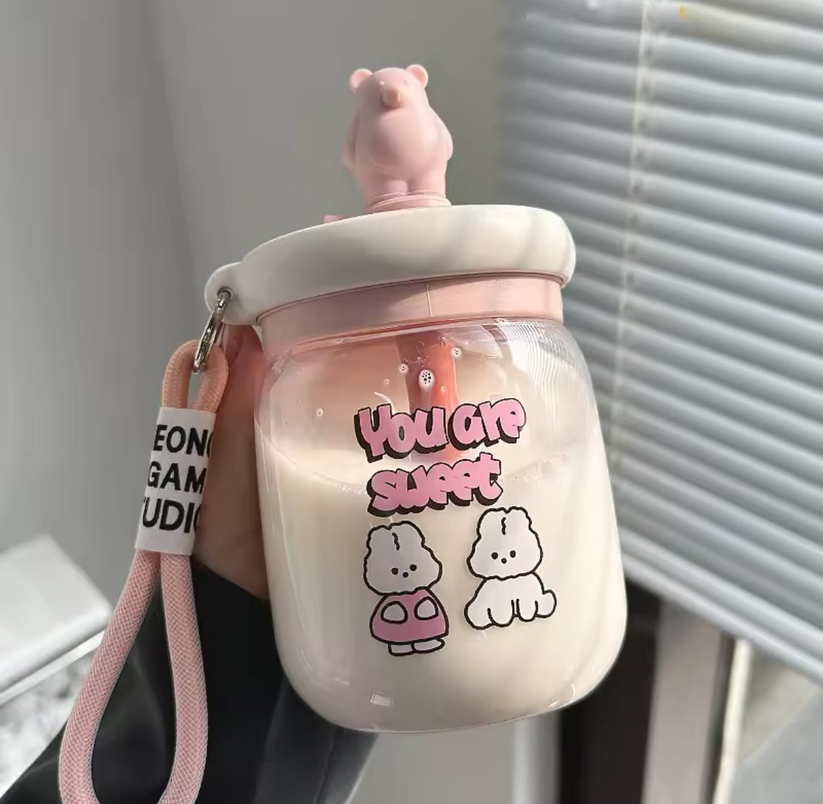 Vasos con tapa cute
