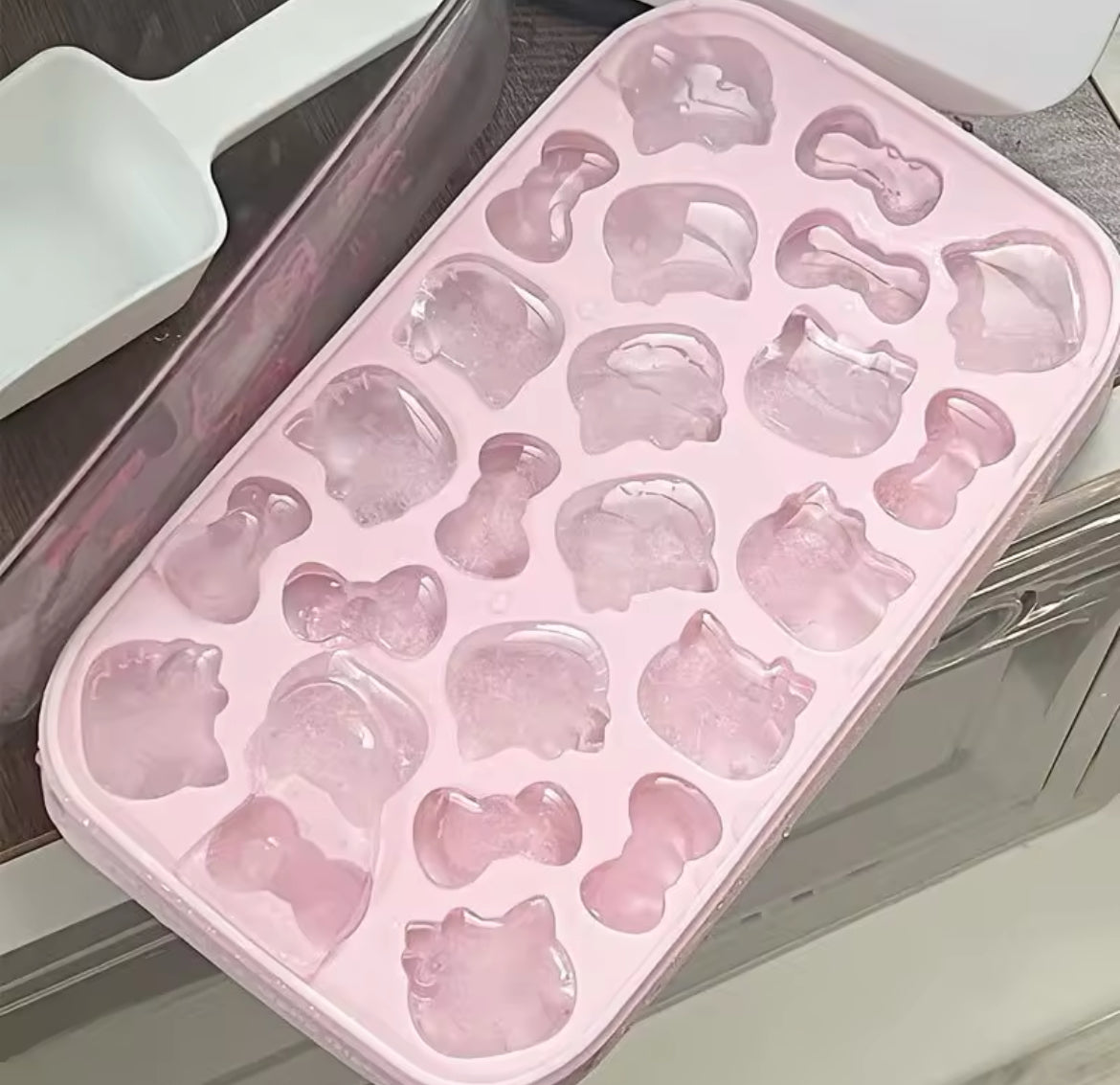 Molde de silicona para hielo o reposteria hello kitty