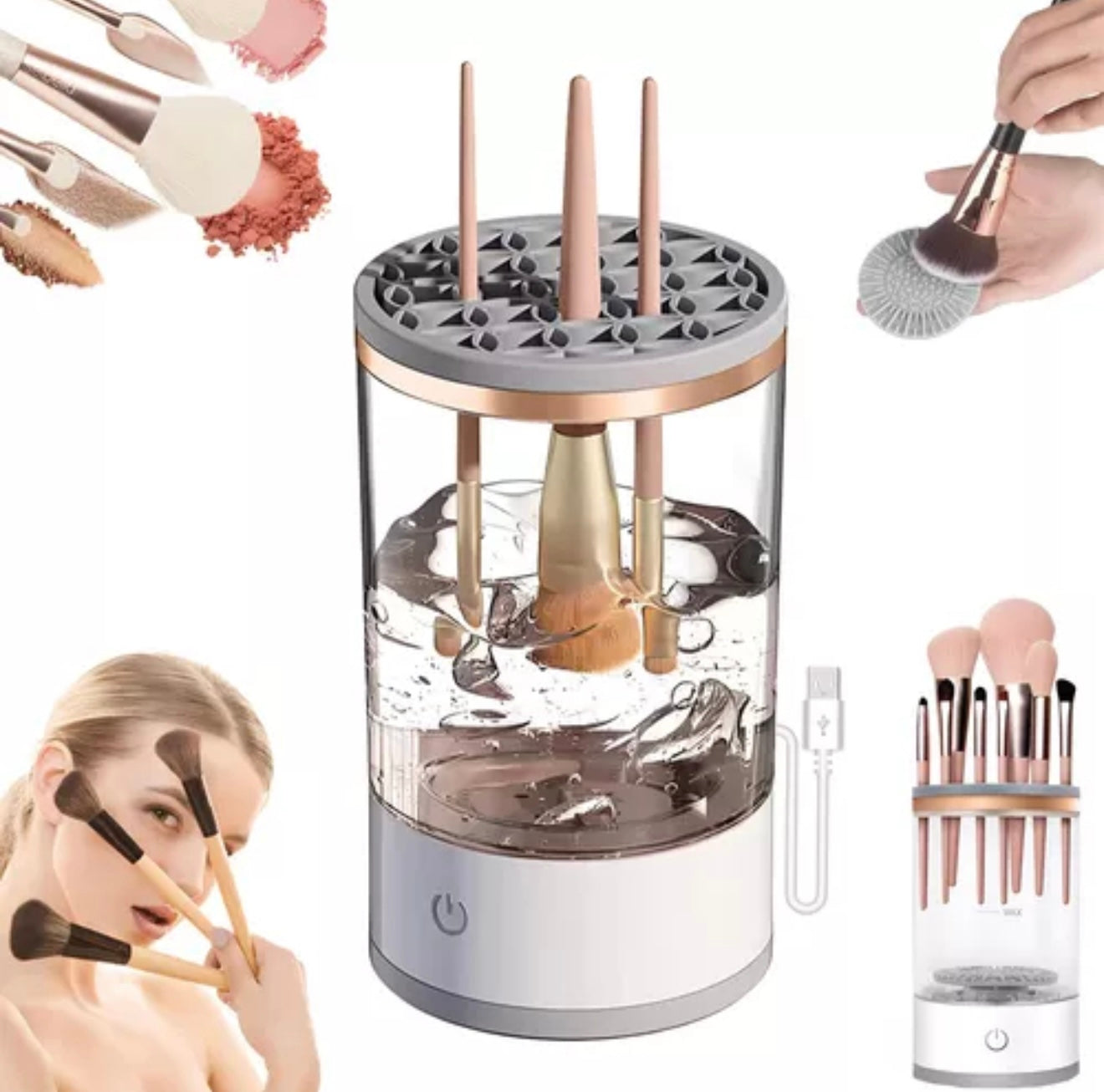Limpiador de brochas de maquillaje