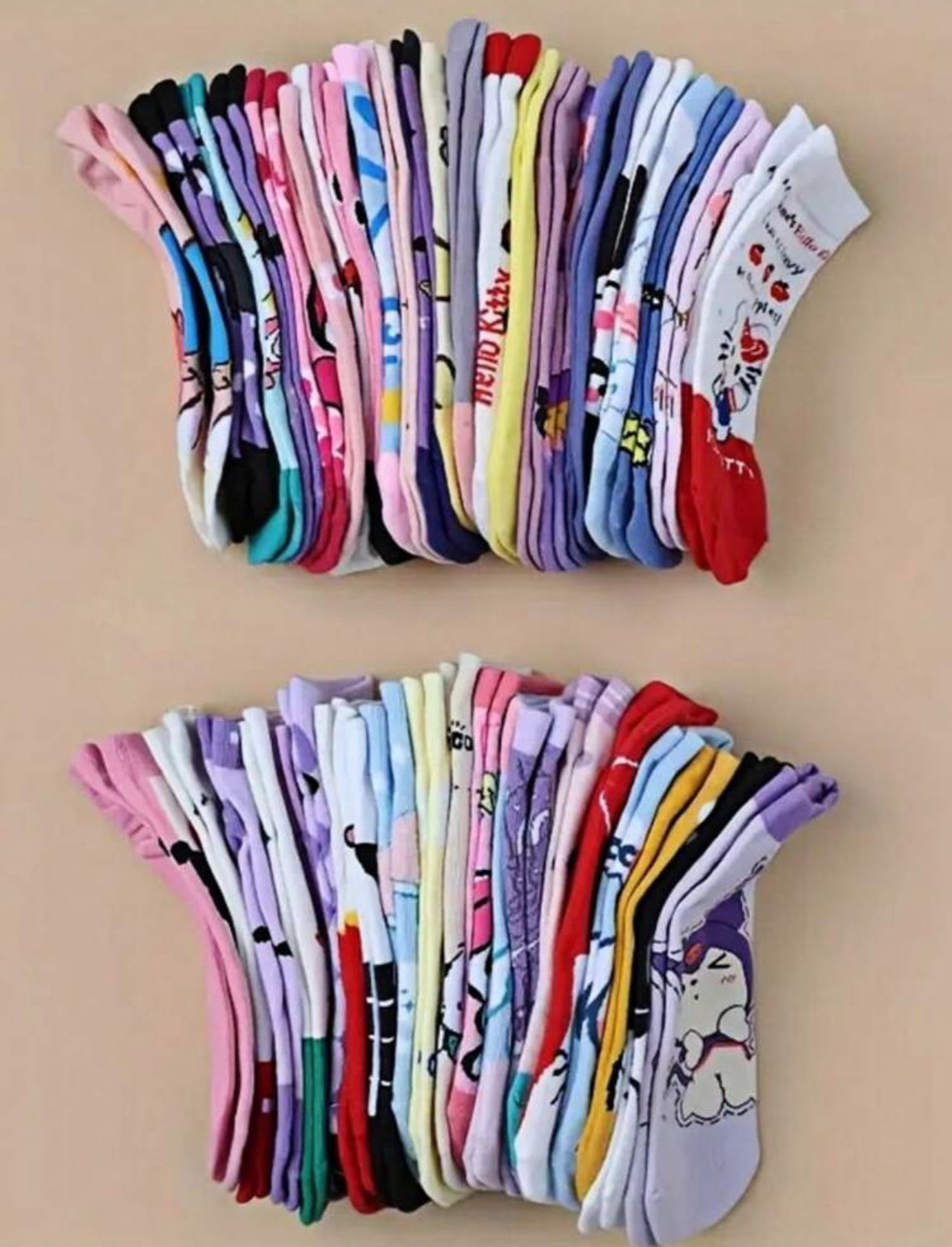 15 pares de soquetes sanrio