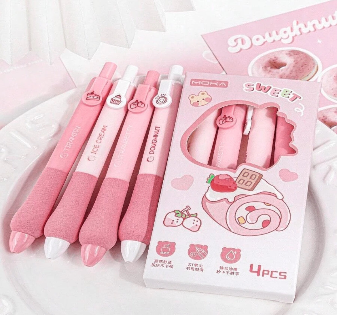 Set lapiceras rosa