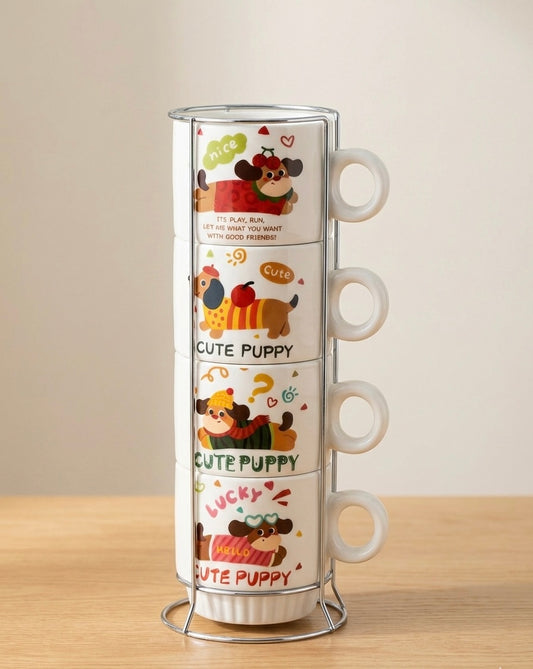 Set de 4 tazas perritos
