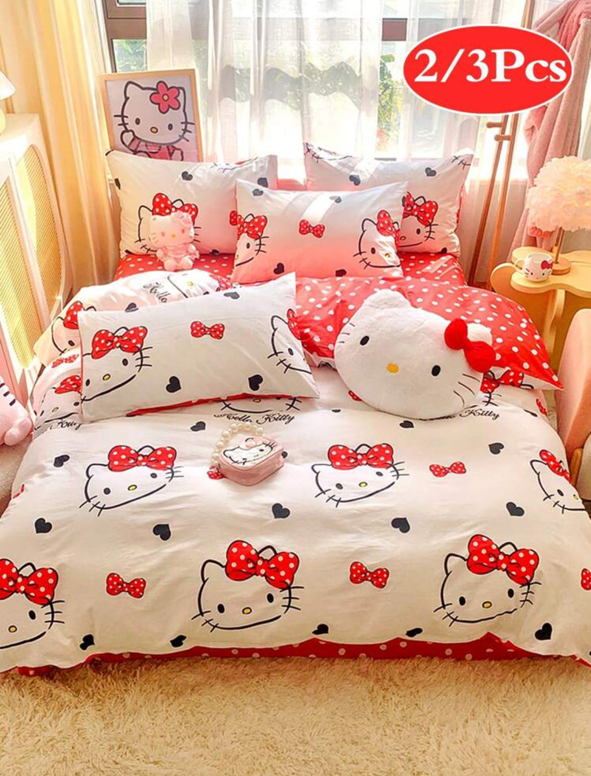 Ropa de cama ( funda de acolchado con almohadas)