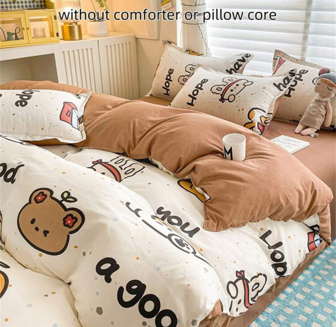 Ropa de cama ( funda de acolchado con almohadas)