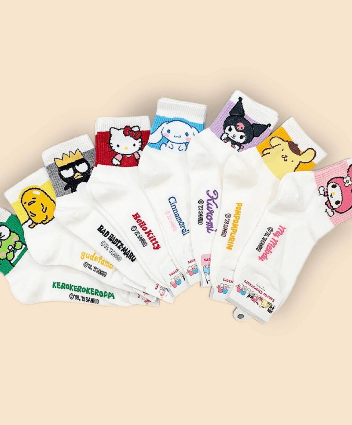 Pack 8 medias sanrio