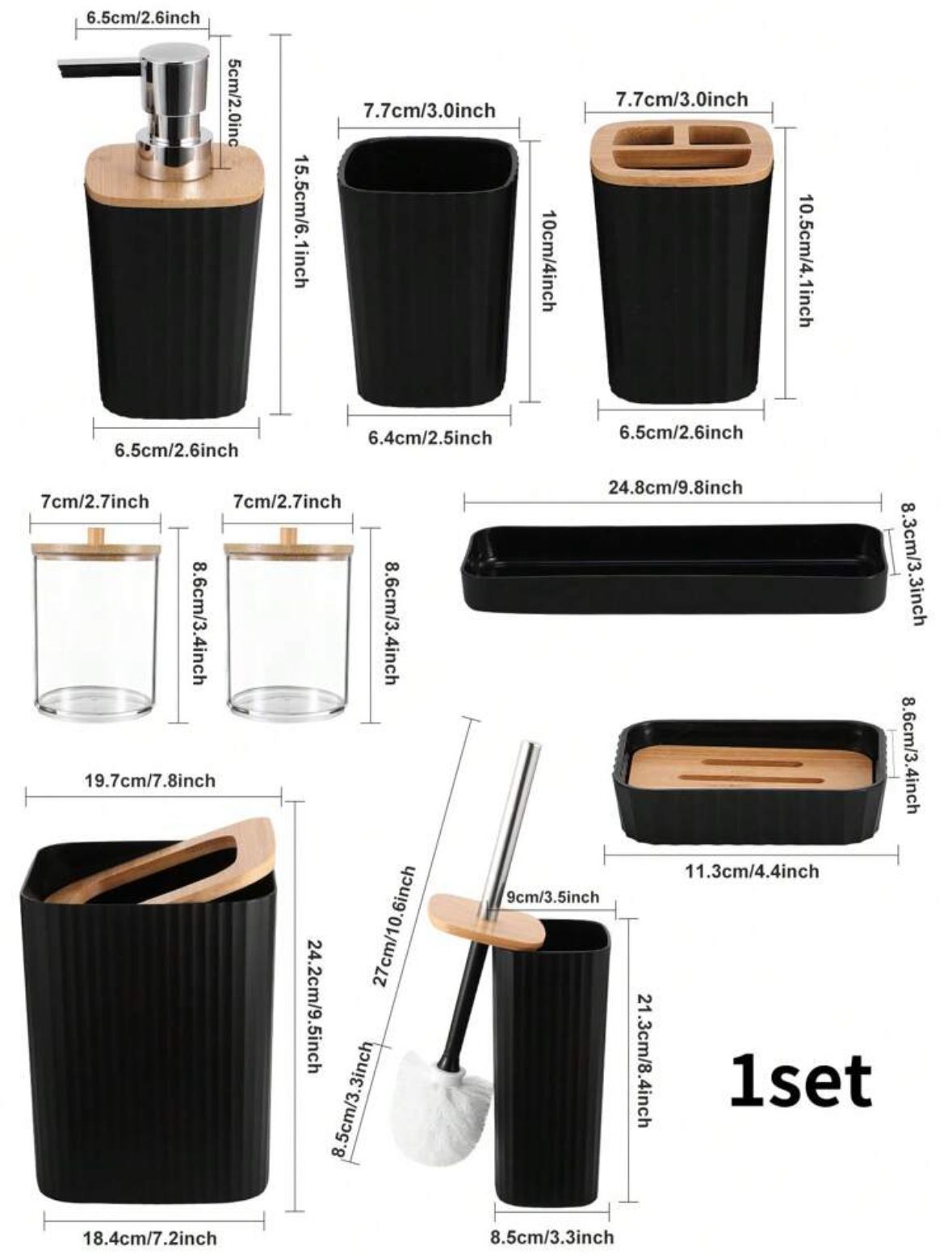 Set de accesorios de baño