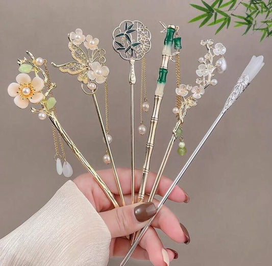 Set de 6 broches de pelo