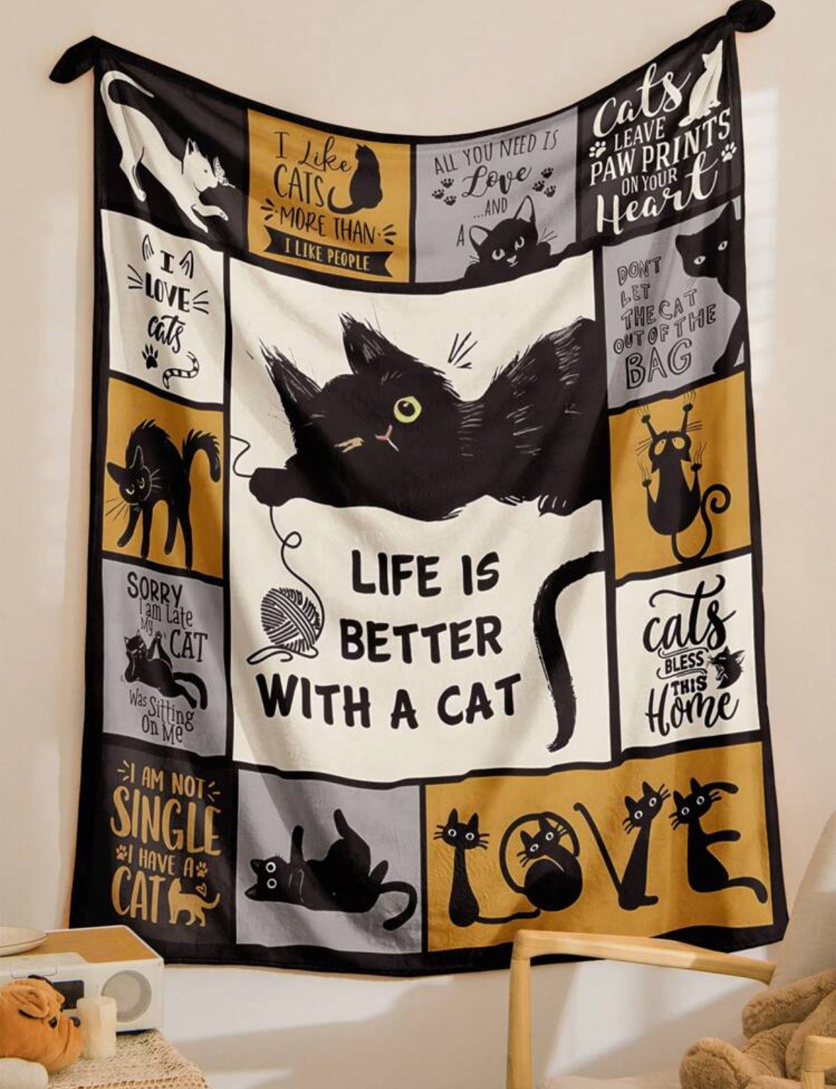 Manta gatito 150x200
