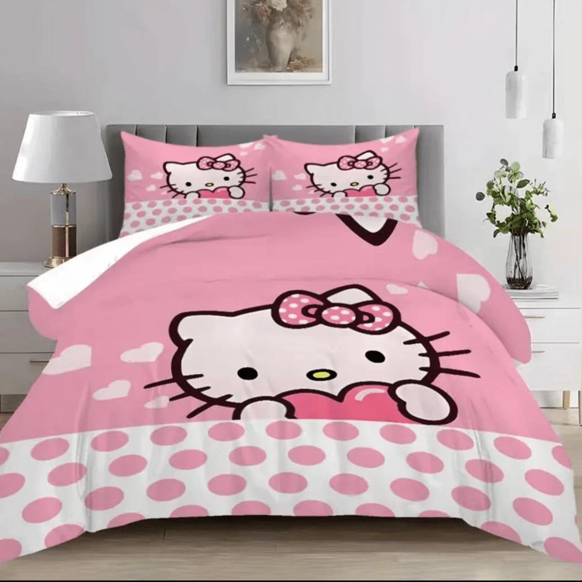 Ropa de cama ( funda de acolchado con almohadas)