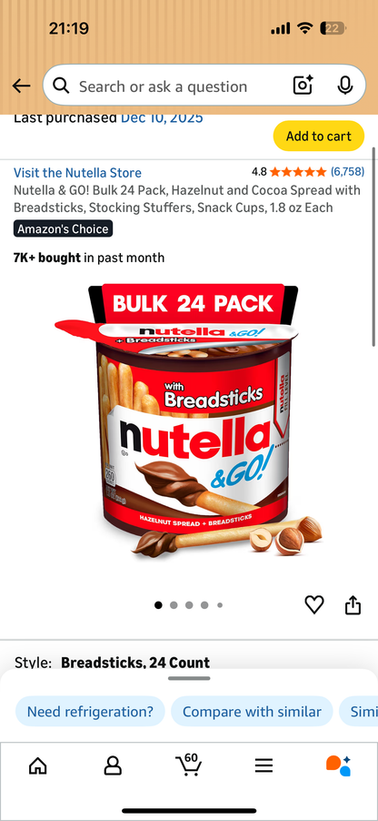 Nutella Breadsticks