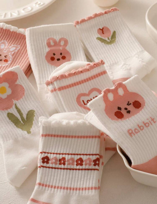 Pack 8 medias rosas